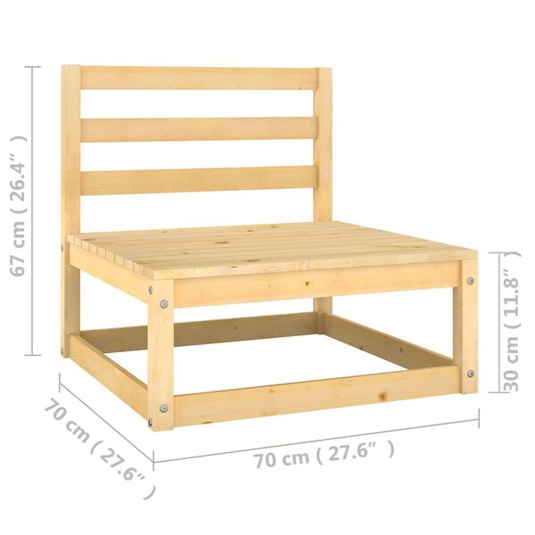 vidaXL 6 Piece Garden Lounge Set with Cushions Solid Pinewood