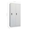 vidaXL Wardrobe Light Grey 80x50x180 cm Steel