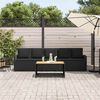 vidaXL Garden Sofa 5-Seater with Cushions Black Poly Rattan