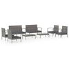 vidaXL 8 Piece Garden Lounge Set with Cushions Poly Rattan Grey