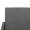 vidaXL 2-Seater Garden Bench with Cushions Dark Grey PP Rattan