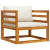 vidaXL Garden Chair with Cream Cushions Solid Acacia Wood