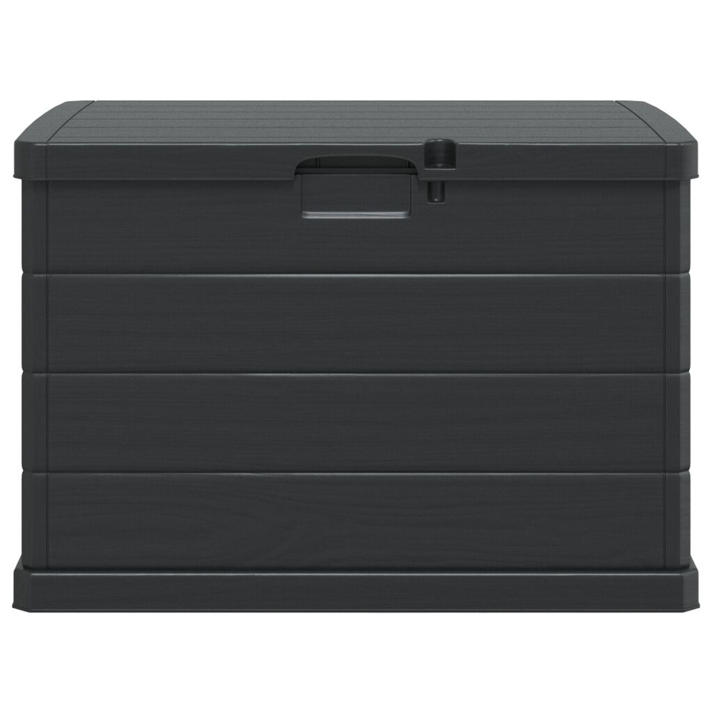 vidaXL Garden Storage Box - Anthracite, 77.5 x 54.5 x 53 cm, Plastic, 170 L