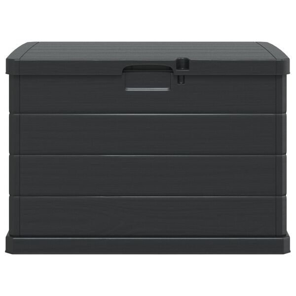 vidaXL Garden Storage Box - Anthracite, 77.5 x 54.5 x 53 cm, Plastic, 170 L