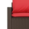 vidaXL 4 Piece Garden Sofa Set with Cushions Brown Poly Rattan