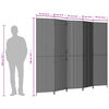 vidaXL Room Divider 5 Panels Black Poly Rattan