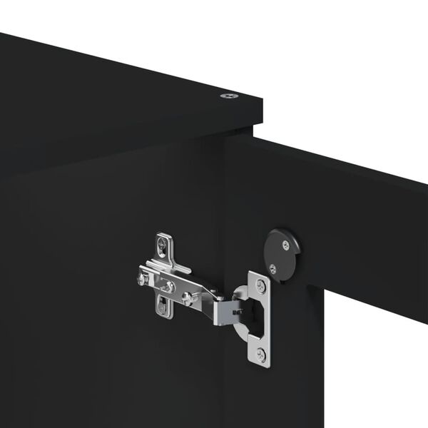 vidaXL Highboard VIKEN Black 80x40x190 cm Solid Wood Pine