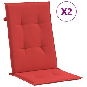 vidaXL Garden Highback Chair Cushions 2 pcs Red 120x50x3 cm Fabric