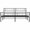 vidaXL Metal Bed Frame without Mattress with Footboard Black 183x213cm