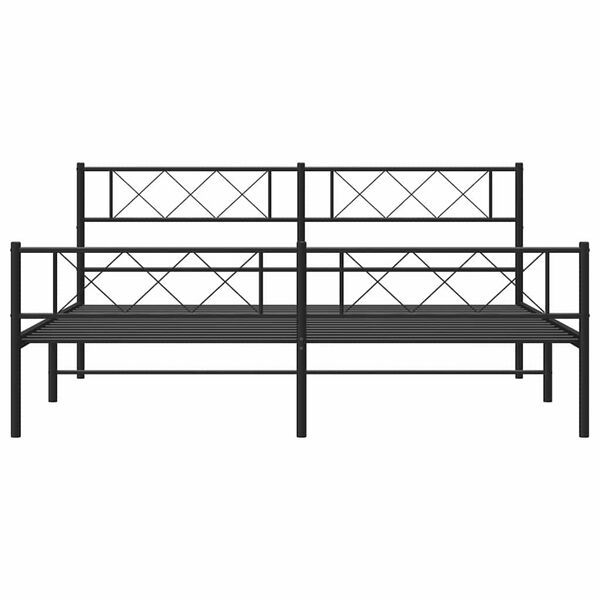 vidaXL Metal Bed Frame without Mattress with Footboard Black 183x213cm