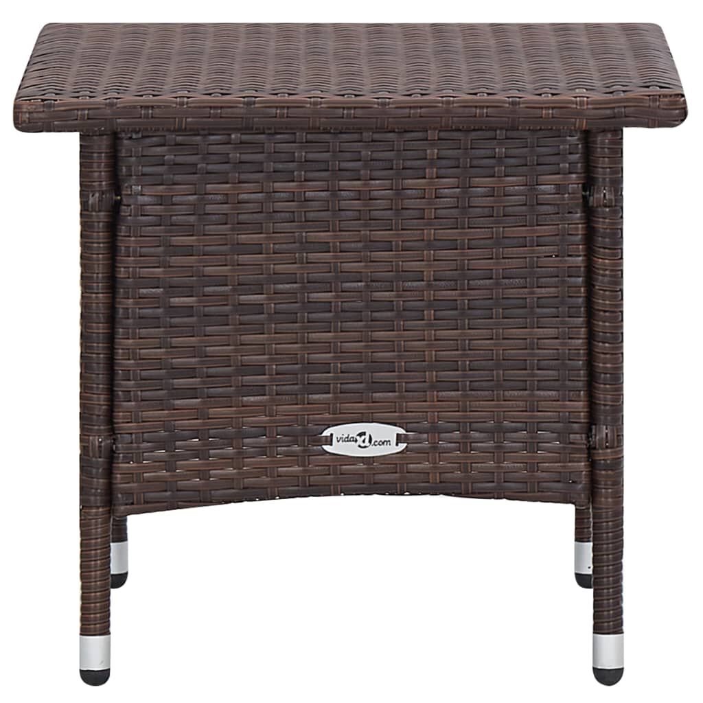 vidaXL 2 Piece Garden Lounge Set with Cushions Poly Rattan Brown