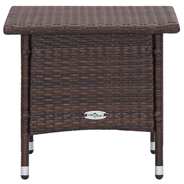 vidaXL 2 Piece Garden Lounge Set with Cushions Poly Rattan Brown