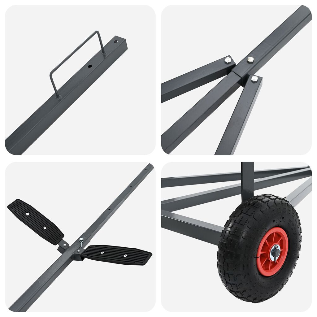 vidaXL Boat Trailer 212-302 cm Adjustable Length 160 kg Steel