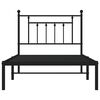 vidaXL Metal Bed Frame without Mattress with Headboard Black 100x190cm