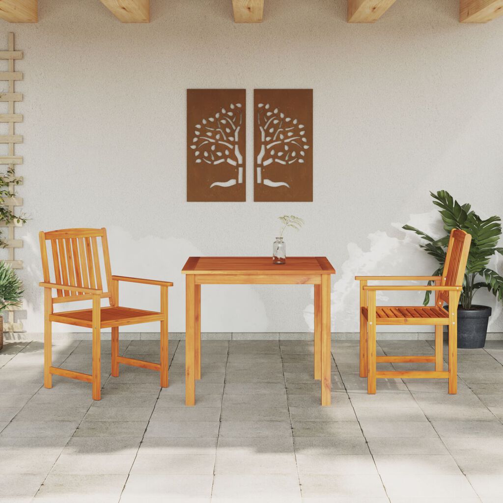 vidaXL 3 Piece Garden Dining Set Made of Solid Acacia Wood