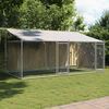 vidaXL Dog Cage with Roof and Doors Grey 4x2x2 m Galvanised Steel