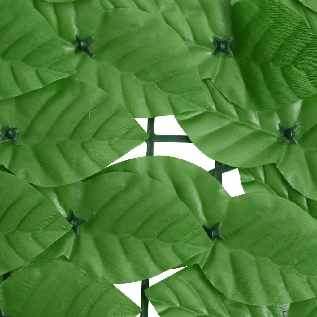 vidaXL Balcony Screen with Green Leaves 300x75 cm