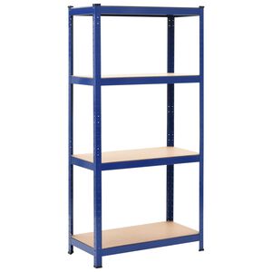 vidaXL Storage Shelf Blue 80x40x160 cm Steel and MDF