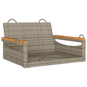 vidaXL Swing Bench Grey 63x62x40 cm Poly Rattan