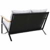 vidaXL Garden Bench with Cushions 120 cm Black Steel