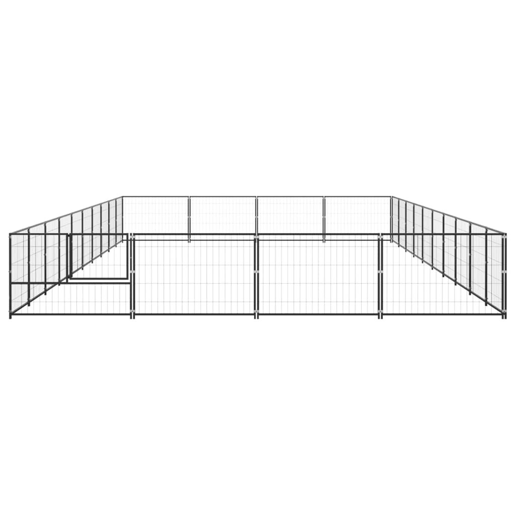 vidaXL Dog Kennel Black 40 m² Steel