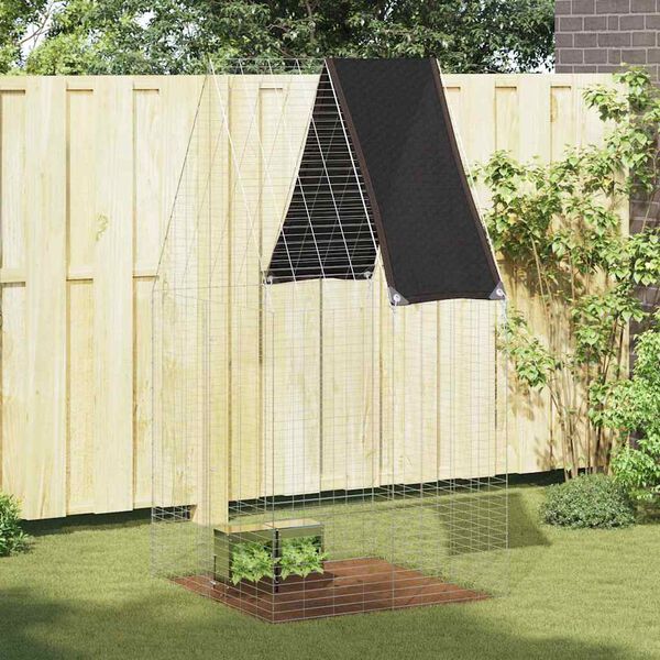 vidaXL Rabbit Cage Silver 100 x 100 x 210 cm Galvanised Steel