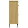 vidaXL Shoe Rack with Metal Legs Brown Solid Wood Pine OSLO