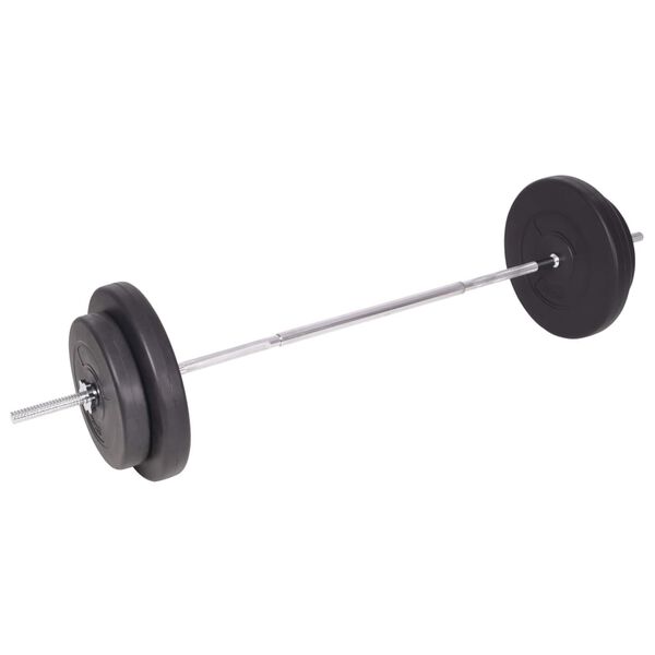 vidaXL Workout Bench with Weight Rack, Barbell and Dumbbell Set 90 kg