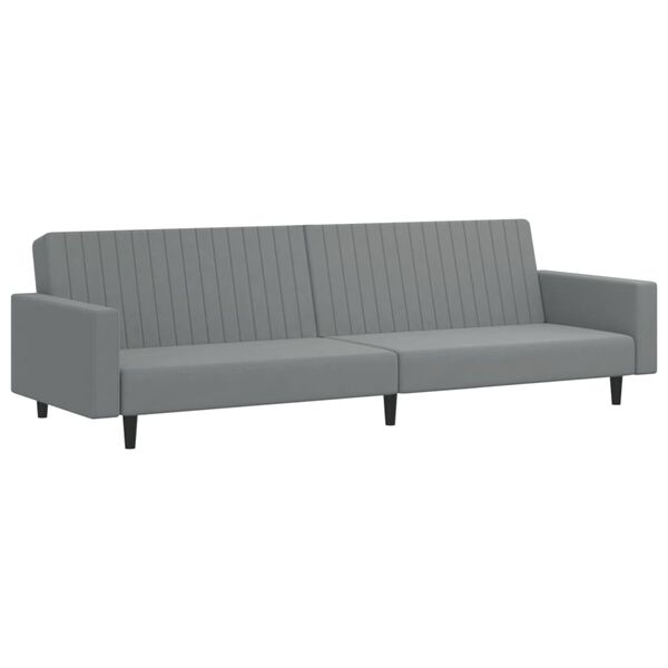 vidaXL 2-Seater Sofa Bed Light Grey Velvet