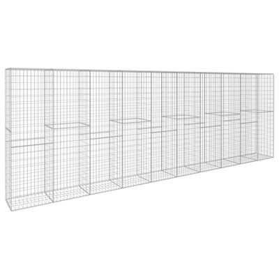 vidaXL Gabion Wall with Cover Galvanised Steel 600x50x200 cm