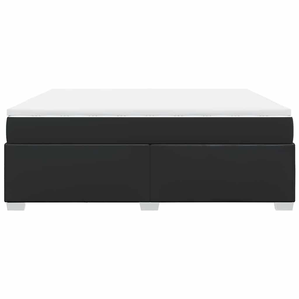 vidaXL Box Spring Bed with Mattress Black King Faux Leather