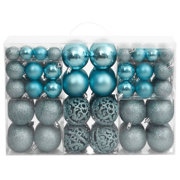 vidaXL Christmas Baubles 100 pcs Turquoise 3 / 4 / 6 cm