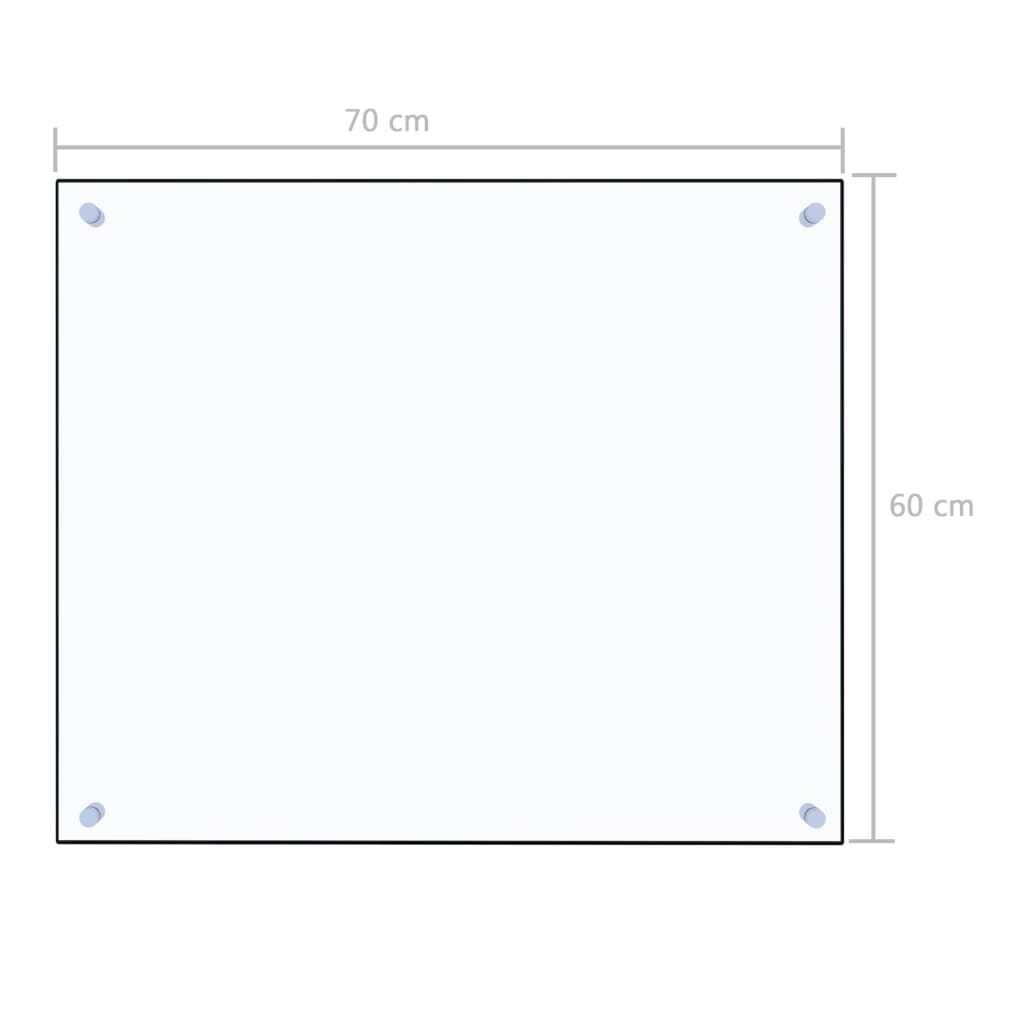 vidaXL Kitchen Backsplash Transparent 70 x 60 cm Tempered Glass