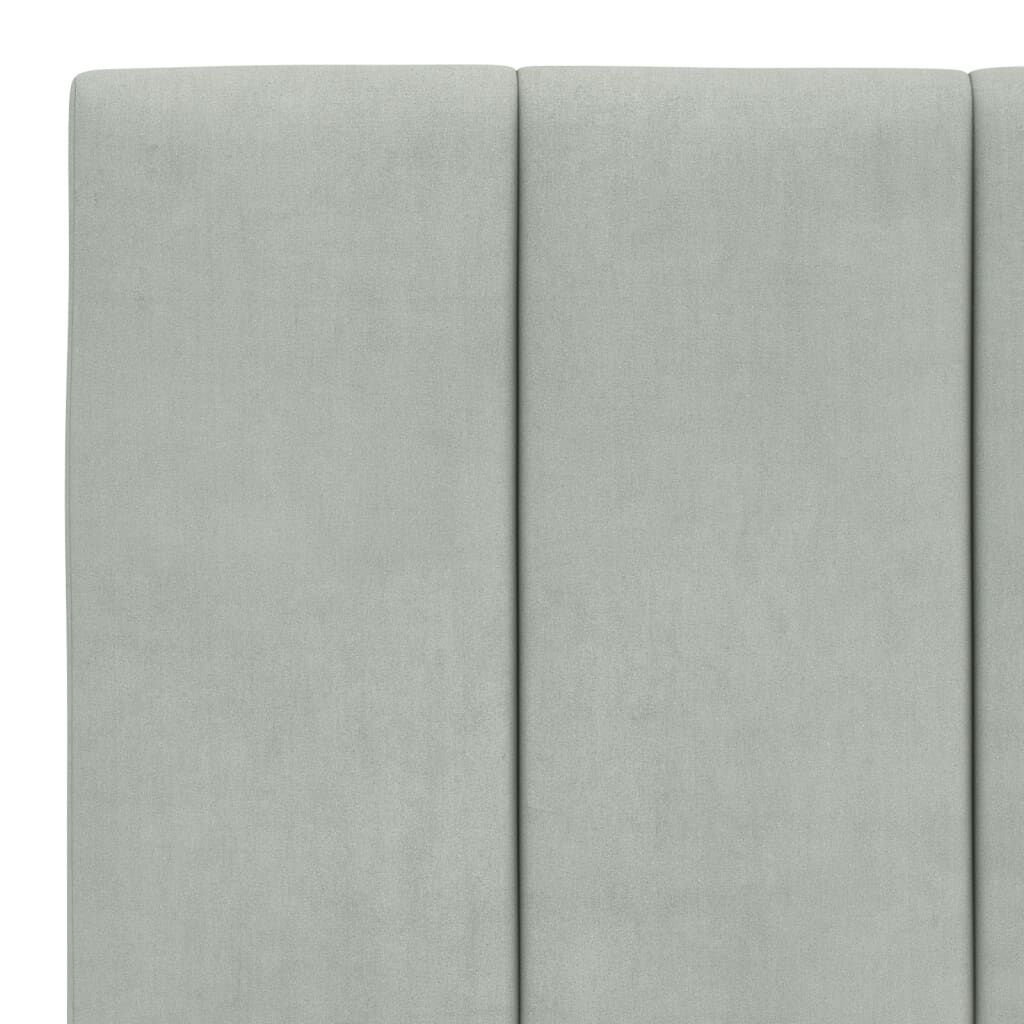 vidaXL Bed Frame without Mattress Light Grey 100x190 cm Velvet