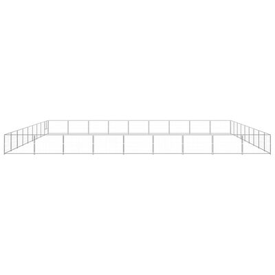 vidaXL Dog Kennel Silver 81 m² Steel