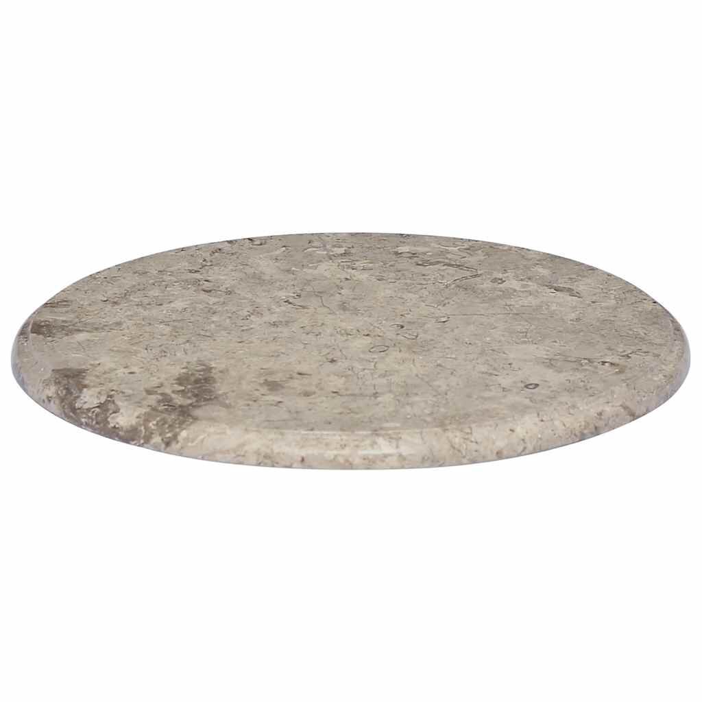 vidaXL Table Top Grey Ø50x2.5 cm Marble