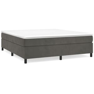 vidaXL Box Spring Bed Frame Dark Grey California King Velvet (US Only)