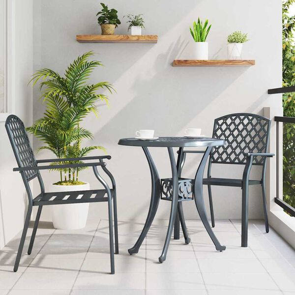 vidaXL Garden Chair 2 pcs Anthracite 56 x 65 x 89 cm Steel