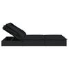 vidaXL 2-Person Sunbed with Foldable Roof Black 213x118x97 cm Poly Rattan
