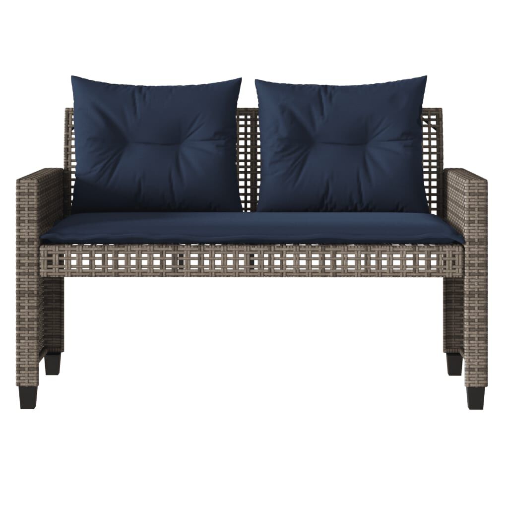 vidaXL 4 Piece Garden Sofa Set with Cushions Grey Poly Rattan Glass