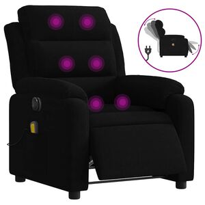 vidaXL Electric Massage Recliner Chair Black Velvet