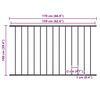 vidaXL Fence Panel Powder-coated Steel 1.7x1 m Black