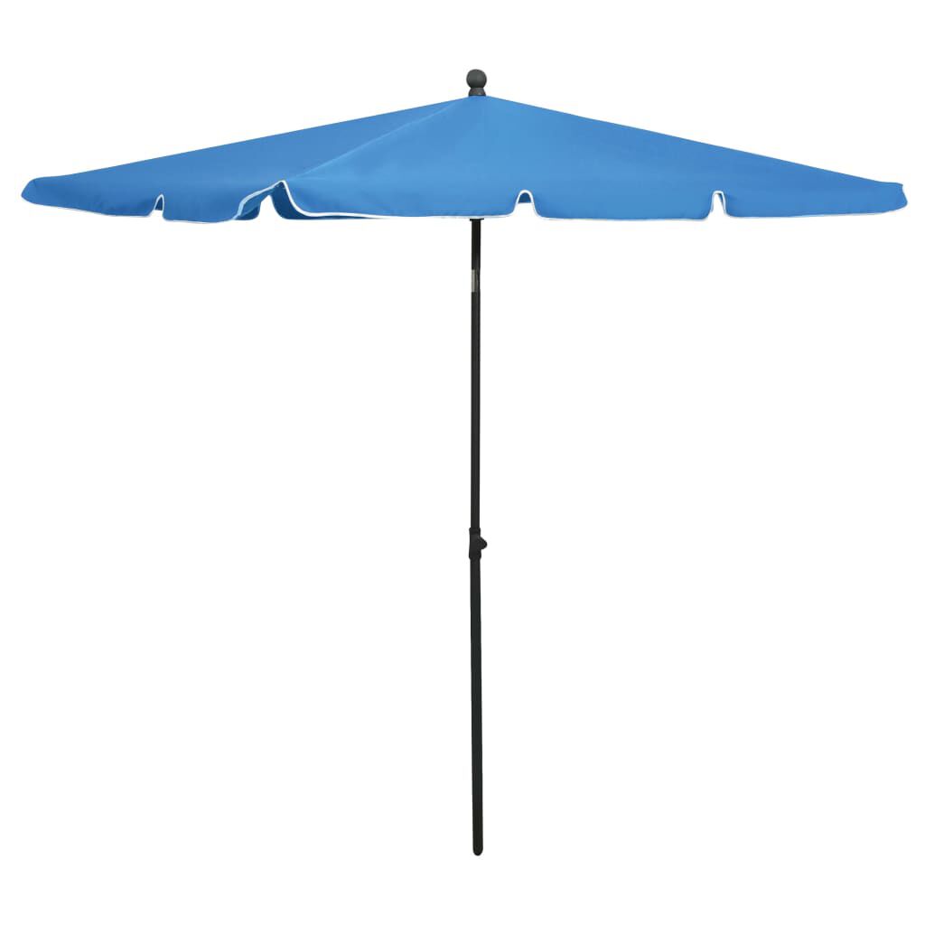 vidaXL Garden Parasol with Pole 210x140 cm Azure Blue