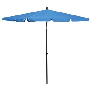 vidaXL Garden Parasol with Pole 210x140 cm Azure Blue