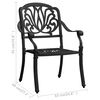 vidaXL 3 Piece Bistro Set Cast Aluminium Black