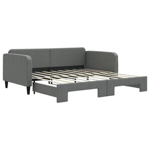 vidaXL Daybed with Trundle without Mattress Dark Grey 100x190 cm