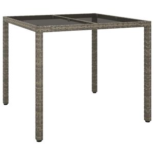 vidaXL Garden Dining Table Grey 90 x 90 x 75 cm Poly rattan
