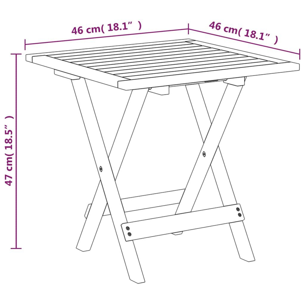 vidaXL Outdoor Deck Chair with Table Solid Wood Acacia and Textilene