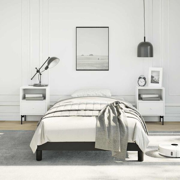 vidaXL Bed Frame without Mattress Black 100x203 cm Twin XL Faux Leather