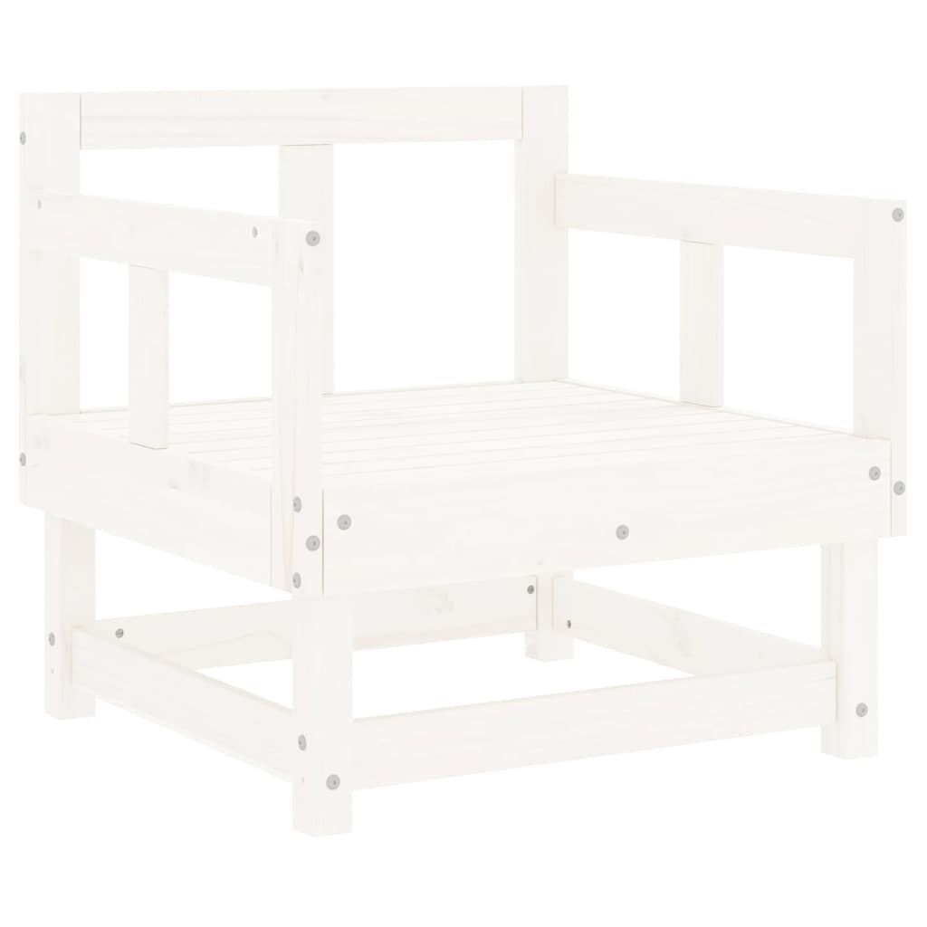 vidaXL Garden Chairs with Cushions 2 pcs White Solid Wood Pine